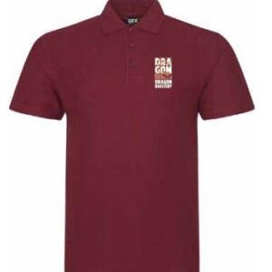 Burgundy polo shirt front