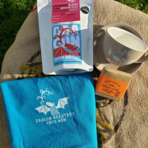 Cup, saucer, coffee, T-shirt & Soap gift set