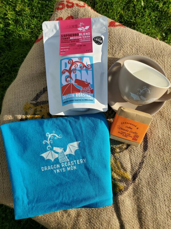 Cup, saucer, coffee, T-shirt & Soap gift set